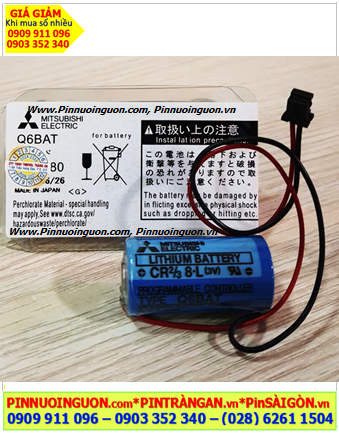Mitsubishi Q6BAT (CR2/3 8.L); Pin nuôi nguồn Mitsubishi Q6BAT (CR2/3 8.L) lithium 3v 2/3A 1800mAh _Xuất xứ Nhật